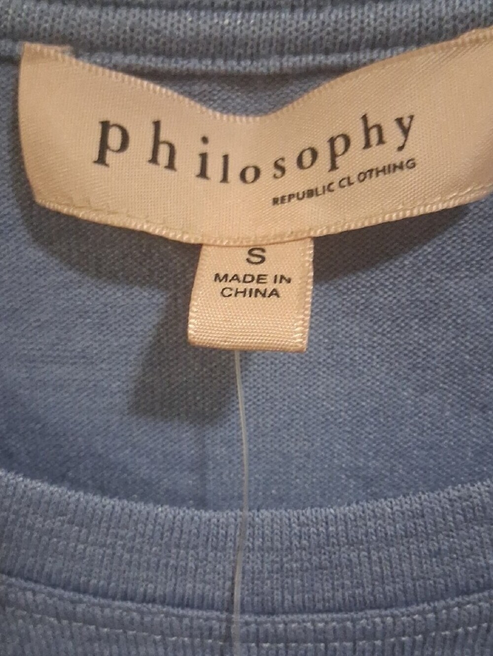 Nwt Women Philosophy Light Blue Crewneck Short Sleeve Tee - Picture 4 of 6